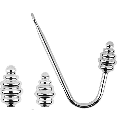 Screw-in Ribbed GreatBenefit Anal Hook 8826 Set 0901
